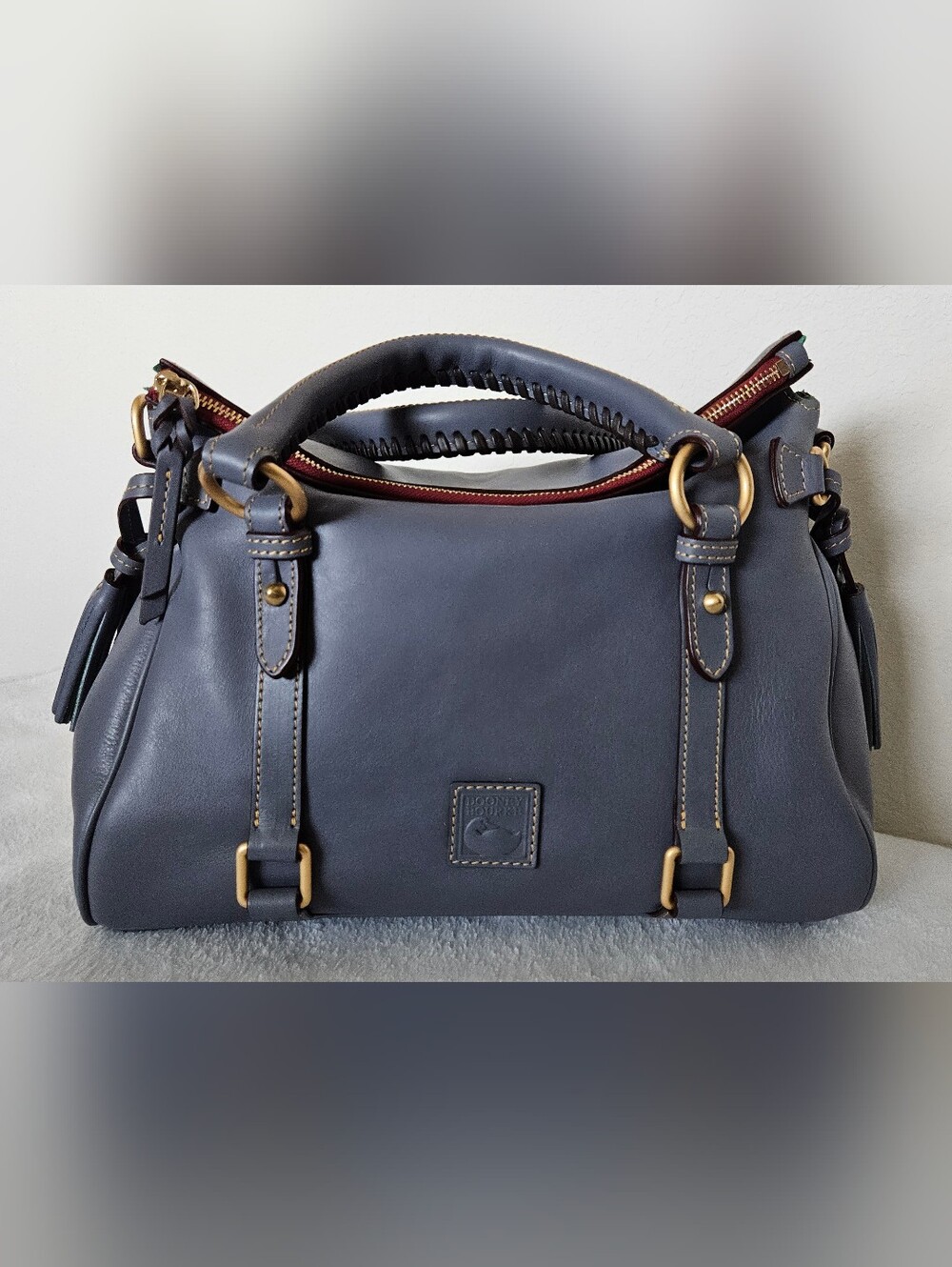Dooney & Bourke Large Florentine Satchel - Steel Blue - NWT